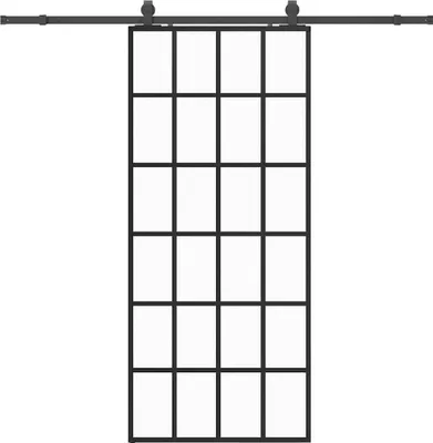 Produktbild von vidaXL Schiebetür mit Beschlag Schwarz 90x205 cm ESG-Glas