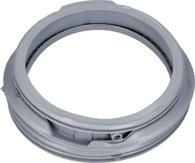 A grey rubber washing machine door seal.