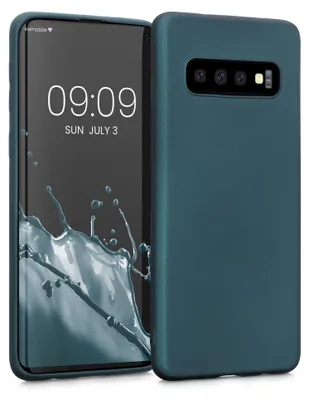 Produktbild von kwmobile Handyhülle für Samsung Galaxy S10 Hülle - Silikon Case metallisch schimmernd - Schutzhülle Cover - Metallic Petrol