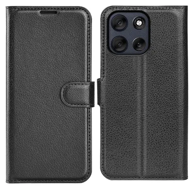 Obrázok produktu pre Pre Motorola Moto G56 5G Leatherette Book Wallet Smart obal na mobilný telefón Black