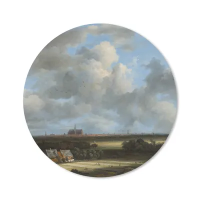 Produktbild von MuchoWow® Mauspad Mousepad Ansicht von Haarlem mit Tribüne - Gemälde von Jacob van Ruisdael 20x20 cm - Mousepads - Maus Mat - Pad - Mausunterlage - Schreibtischmatte