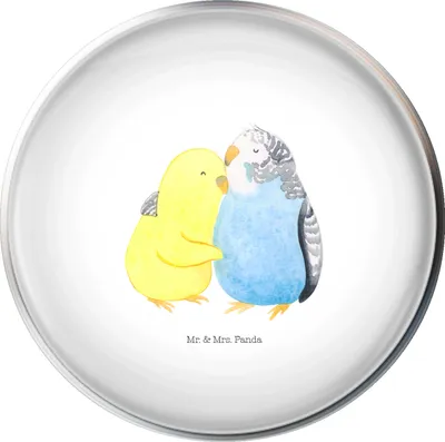 Produktbild von Mr. & Mrs. Panda waschbeckenstöpsel Wellensittich Liebe - Weiß - Geschenk, Verknallt, Kuscheln, Verliebt, Abfluss-Stopfen, Vögel, abfluss stöpsel, Waschbecken-Stopfen