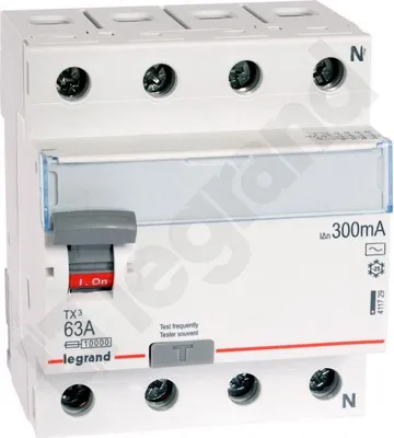 Image de 4P 63A 0,3A Disjoncteur différentiel Type AC P304 TX3 411729