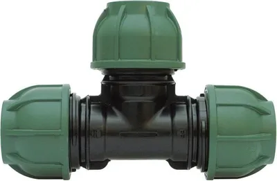 Obrázek produktu pro 90 stupňový T-kus PP 32 mm uzávěr 4 bar černo-zelený