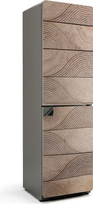 Produktbild von Wellenförmiges Holzmuster – Magnetische Kühlschrank Abdeckung – Dekorfolie magnetisch Küche – Kühlschrank Magnet Deko – selbstklebende Magnettafel – Magnetfolie für Kühlschranktür – 60x205 cm