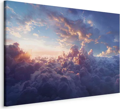 Produktbild von Vlies Leinwandbild - The Sun in Hiding: The Golden Face of the Sky Over a Cloudy Sea 30x20 cm Muster b-H-10039-b-a