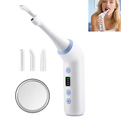 Produktbild von Mandelstein Entferner, 3 Geschwindigkeiten, Mit Kamerafunktion, 3 ErsatzköpfeSchmerzfreie Reinigung, LED-Anzeige, USB Aufladung für Mundgeruch,Mandeln