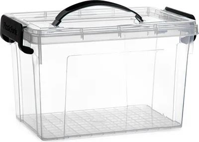 Produktbild von Aufbewahrungsbox mit Deckel - transparent grau - 6 Liter - 25 x 19 x 17 cm - Kunststoff