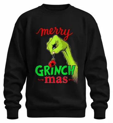 Immagine prodotto di merry GRINCH mas Christmas Grinch Funny Christmas bauble Gift Felpa Unisex Pullover, Nero, L