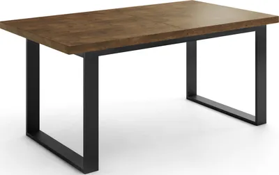 Produktbild von Ausziehbarer Rechteckiger Esstisch im Loft-Stil mit Schwarzen Metallbeinen – Industrieller Tisch für Wohnzimmer – Ausziehbar von 140 cm auf 180 cm –  EU – Lefkas Eiche
