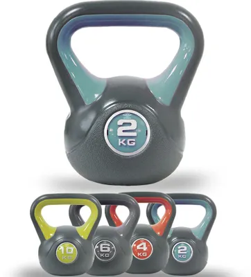 Immagine prodotto di Kettlebell per Allenamento 2 kg Peso in Ghisa con Impugnatura Ergonomica Nero e Verde