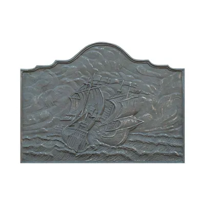Immagine prodotto di Caminetto in ghisa con decoro di veliero CM. 100 × 74 SP. 2 cm DS