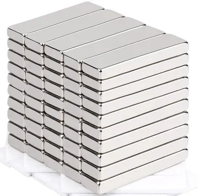 Produktbild von Rechte Neodymium-Magnete, 40x10x5mm, selbstklebend, stark, extra groß
