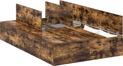 Obrázek produktu pro Rám postele s úložným prostorem Kouřový dub 120 x 190 cm