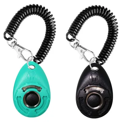 Productafbeelding van Honden Clicker met Handschlaufe, 2 Stuks in Zeeblauw en Zwart