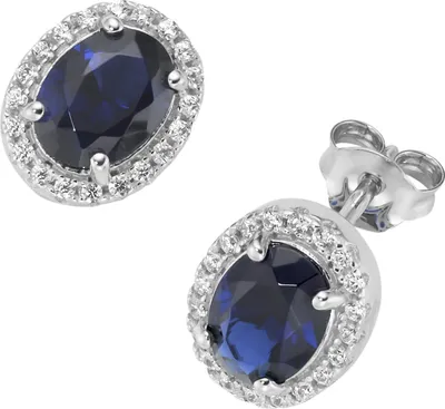 Produktbild von Ohrstecker Smart Jewel mit Zirkonia und blauen Kristallsteinen, Silber 925 Blau 1 cm