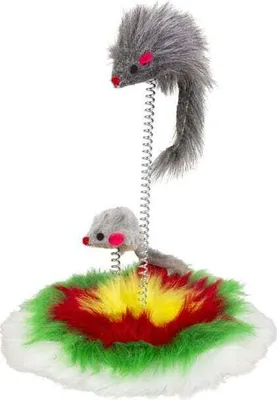 Produktbild von Katzenzubehör - Fellmaus auf Schwungfeder - ca. 25 cm