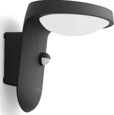 Zdjęcie produktu dla Philips Kinkiet Tyla 9 W, Oświetlenie zewnętrzne ścienne, Antracyt, Metal, IP44, Patio, Ogród, I