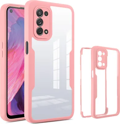Produktbild von OPPO A54 5G Schutzhülle, Eingebautem Displayschutz 360 Grad Komplettschutz Handyhülle für OPPO A74 5G / A93 5G / A54 5G Pink