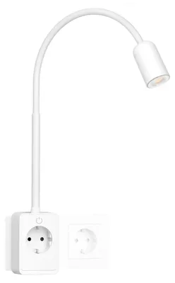 Obrázok produktu pre Čitateľská lampa, s reguláciou jasu, LED, ohybný krk, biela