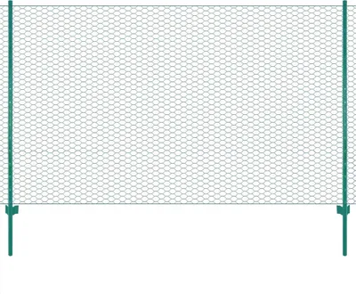 Immagine prodotto di The Living Store Recinzione in rete metallica con paletti in acciaio 25 x 2 m verde