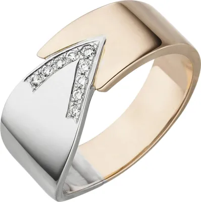 Produktbild von Ring aus 585 Gold Weißgold Rotgold bicolor 9 Diamanten Brillanten 0,1 ct W/SI Innenumfang 56mm  Ø17.8mm