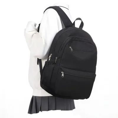 Produktbild von Rucksack Damen Herren Schwarz Wasserdicht mit Laptopfach 46x30x13 cm