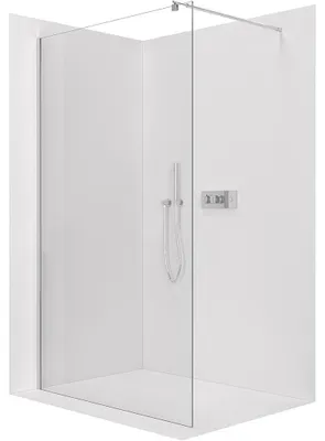 Zdjęcie produktu dla szkło ceramiczneO – Kabina prysznicowa Walk-in Onyx Round L/P – 6 mm – chrom, szkło przezroczyste – 90 x 190 cm