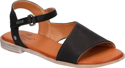 Produktbild von Mustang Damen Sandale breiter Riemen asymmetrisch Klettverschluss 1388-807, Größe:37 EU, Farbe:Schwarz