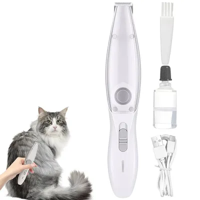 Produktbild von 2-in-1 Tierhaartrimmer mit Absaugfunktion, Elektrische Pfoten-Schermaschine für Hunde & Katzen, Vakuum-Haarschneider，Keramik-Scherkopf, Geräuscharm & Kabellos