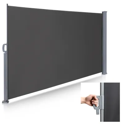 Immagine prodotto di SWANEW Tenda laterale Tenda laterale estensibile in alluminio Tenda da giardino Protezione dal sole Protezione dalla pioggia 180x300 Grigio