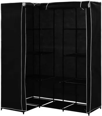 Immagine prodotto di Armadio - Armadio angolare - Tessuto non tessuto - 129 x 87 cm - Mobili per camera da letto - Nero
