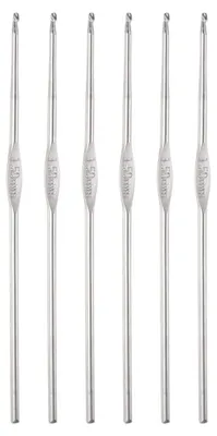 Produktbild von Häkelnadel Set - 6-teilig aus Edelstahl - Tunesische Häkelnadeln 1,5 mm - Lange Stricknadeln für DIY Bastelarbeiten