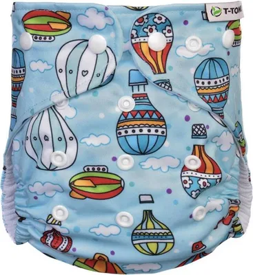 Zdjęcie produktu dla T-TOMI Pieluszka kieszonkowa z zatrzaskami Balony powietrzne