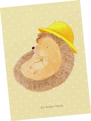 Produktbild von Mr. & Mrs. Panda Ansichtskarte Igel Beten - Gelb Pastell - Geschenk, Postkarten, Dankbarkeit, Ansichtskarten, Sonnenhut, Gott, Postkarte, Kunstkarten, Grußkarte, Leben