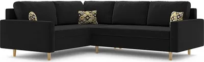 Produktbild von Ecksofa ETNA II 230 x 170 LINKS mit Schlaffunktion - Schlafcouch mit Bettkasten - Farben zur Auswahl - STOFF MIKRO 15 + AMBER 73 Schwarz