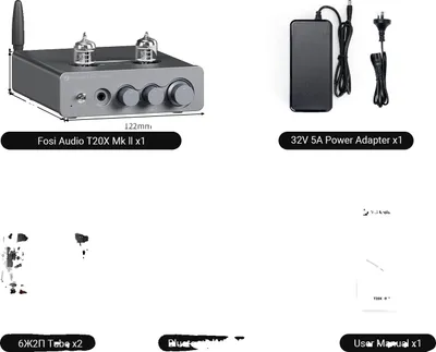 Obrázok produktu pre Zosilňovač, pripojenie Bluetooth, Hi-Fi zvuk, transparentný