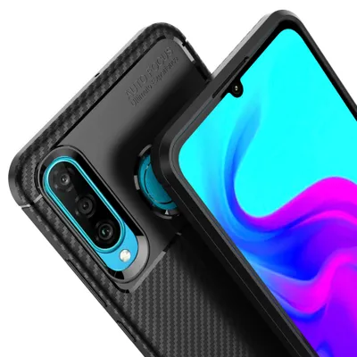 Image de AVANA Housse de protection pour Huawei P30 Lite / P30 Lite New Edition Housse silicone Slim Case Noir Bumper Cover Carbon Optik