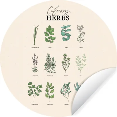 Produktbild von MuchoWow® Runde Wandtattoo - Wandsticker Tapete Aufkleber Pflanzen - Küche - Lebensmittel Ø 80 cm Selbstklebend und Repositionierbar - Wandaufkleber - Kreis - Mauerkreis - Wand Bilder - Wandsticker - Wohnzimmer Dekoration - Dekoration für die Wände - Aluminium - Babyzimmer