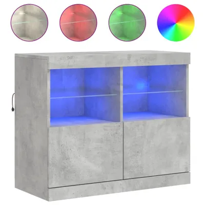 Image de Buffet avec lampes LED gris béton 81x37x67 cm