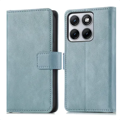 Zdjęcie produktu dla imoshion Luksusowe etui typu bookcase do telefonu Motorola Edge 70 Fusion – jasnoniebieskie