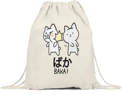 Produktbild von Baka Anime Turnbeutel Gymsack Lustiges Baka Katze Ohrfeige Cat Otaku Manga