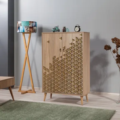 Produktbild von Skye Decor, Multibox - 120, Mehrzweckschrank, Sonoma-Eiche, 100 % MELAMINBESCHICHTETE SPANPLATTEN, 80 x 36 x 127 cm
