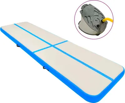 Produktbild von The Living Store Aufblasbare Gymnastikmatte mit Pumpe 800x100x20 cm PVC Blau