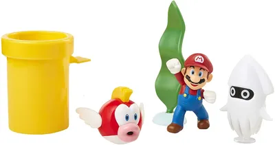 Immagine prodotto di Set di 5 figure di Nintendo Super Mario Diorama subacqueo, 6,5 cm