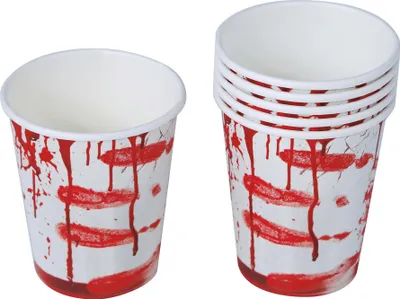Produktbild von 6 Blutige Pappbecher - Halloween Deko Tischdeko