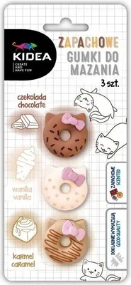Produktbild von Duftende Radiergummis Katzen 3 Stück Blister Kidea