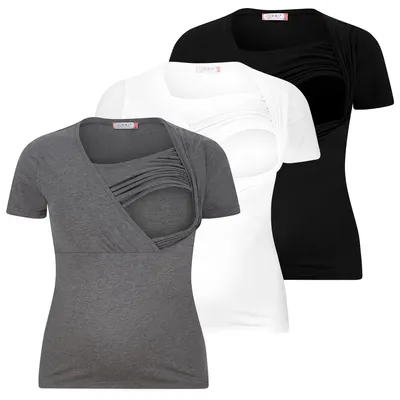 Produktbild von Stillshirt Umstandsshirt 3er Set Umstandsmode Schwangerschaft
