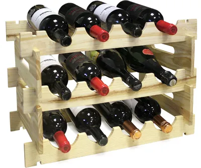 Weinregal für 12 Flaschen, Kiefernholz, 50,5x9x12,5 cm