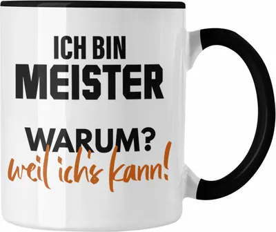Produktbild von Trendation - Meister Prüfung Bestanden Geschenk Meisterprüfung Tasse Mann Metallbauer Dachdecker Maler Elektrotechnik Elektronik Schreiner (Schwarz)